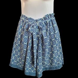 NWT Max Studio Shorts Paperbag Waist & Belt  Blue & White Lightweight XLarge